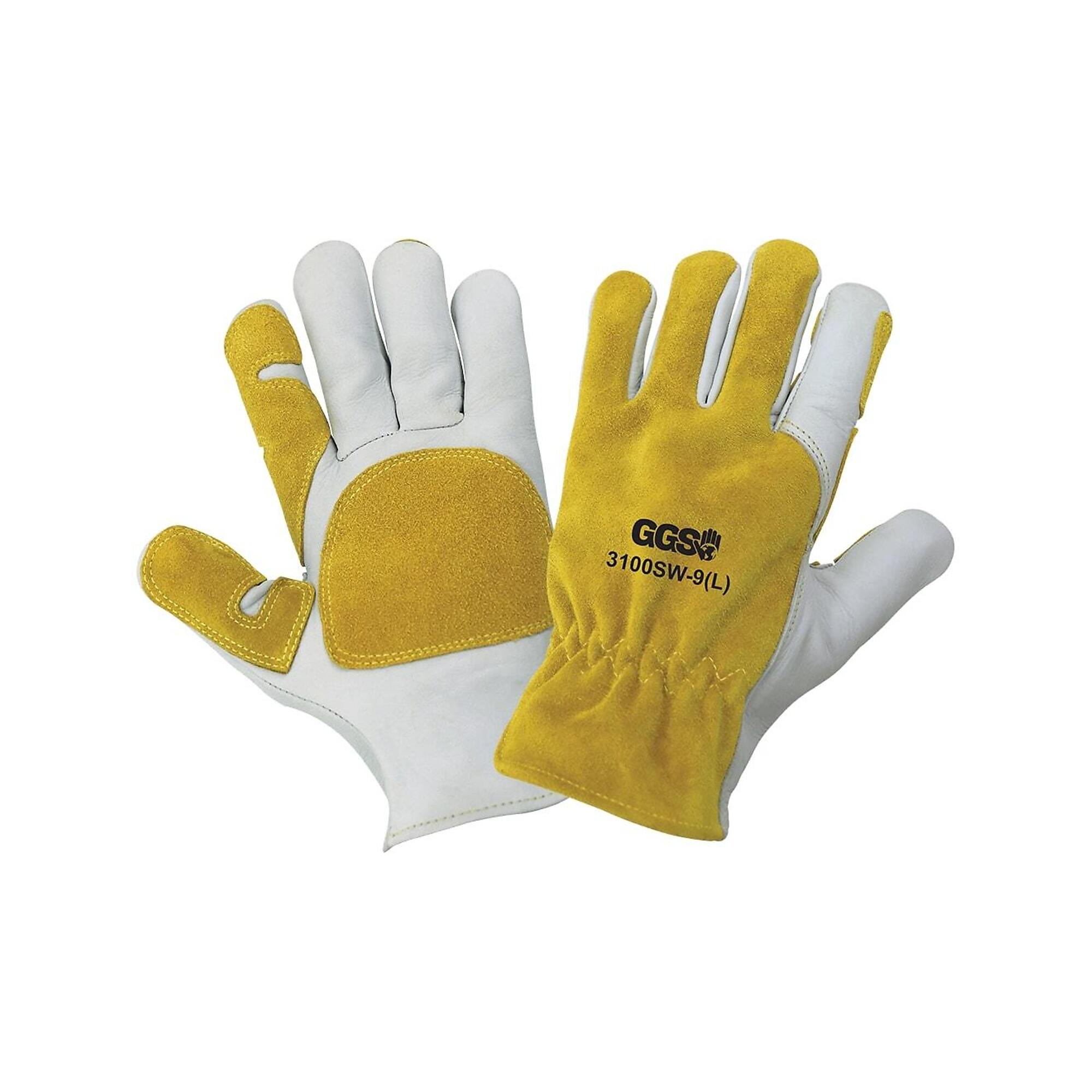 Global Glove Premium Grain Cowhide Spot Welding Drivers Gloves - 12 Pairs
